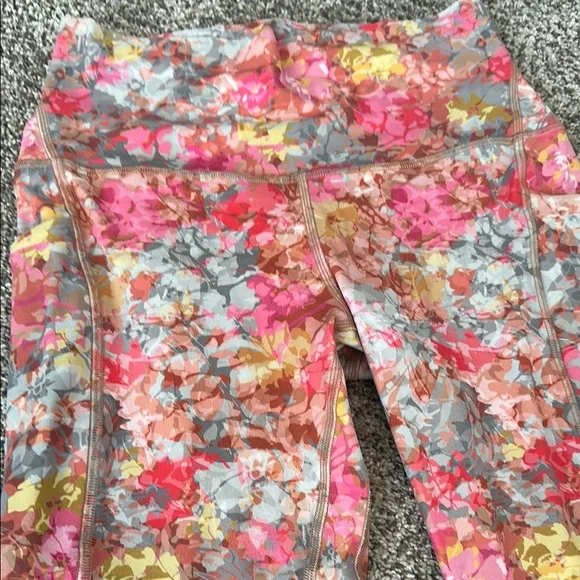 lululemon athletica Floral Leggings - Pink and Yellow - Picture 2 of 3